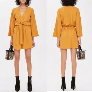 NWT TOPSHOP Tiffany Knot Mini Dress US 2